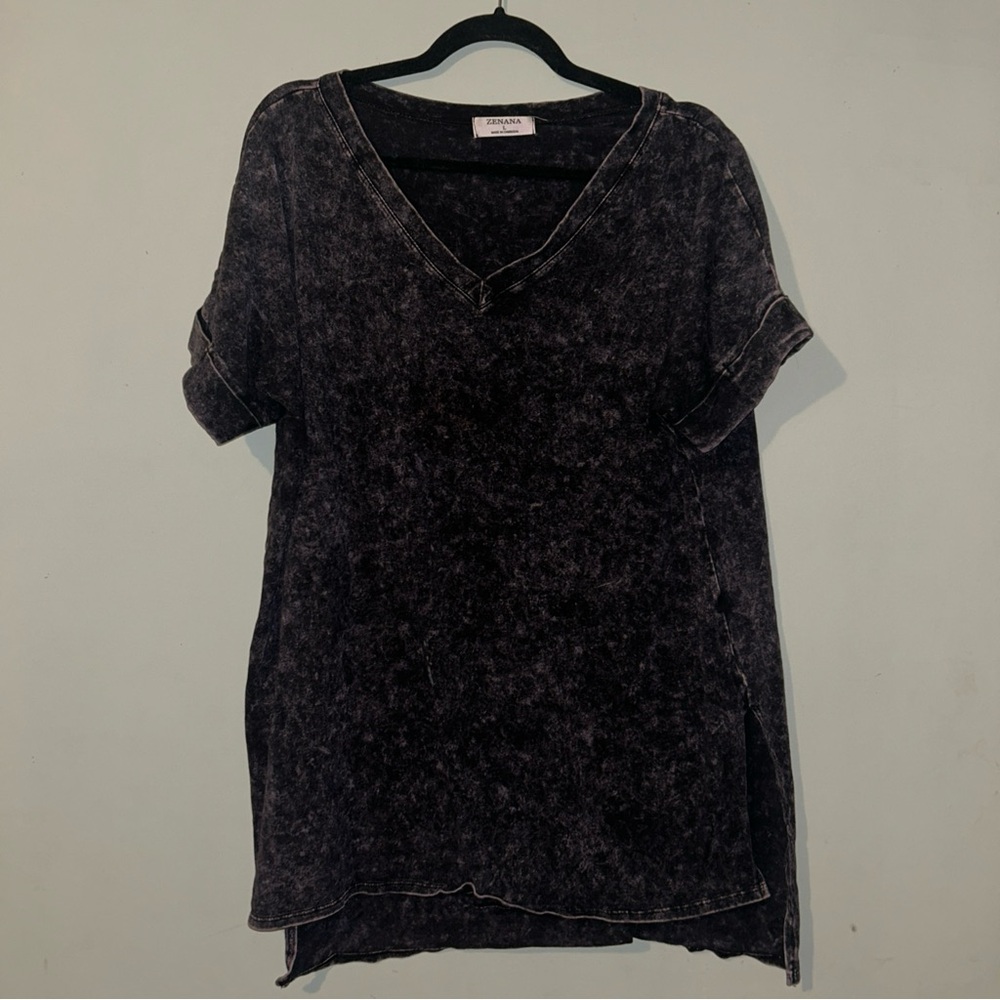 Zenana | Purple Acid Wash Top